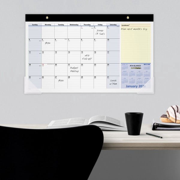 slide 7 of 8, AT-A-GLANCE® QuickNotes® 2026 Monthly Desk Pad Calendar, Compact, 18"" x 11"", 1 ct