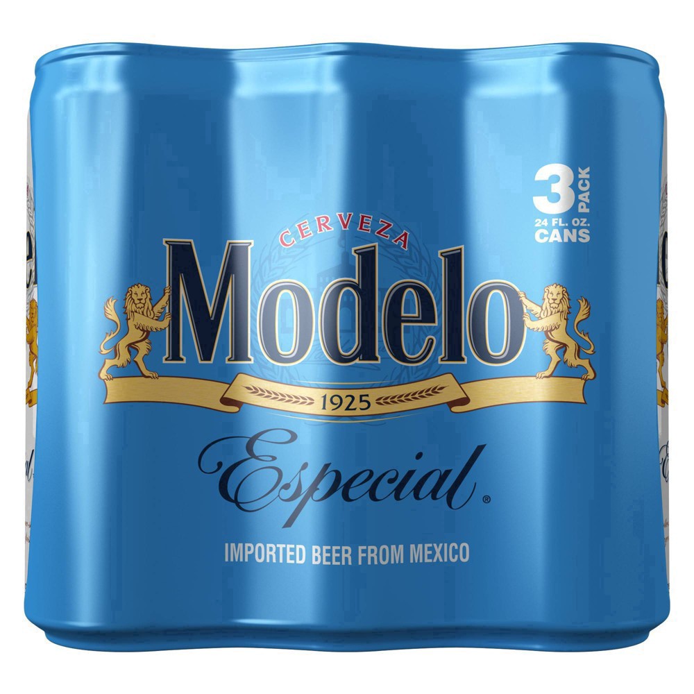 slide 9 of 23, Modelo Mexican Lager Import Beer, 3 pk 24 fl oz Cans, 4.4% ABV, 72 fl oz