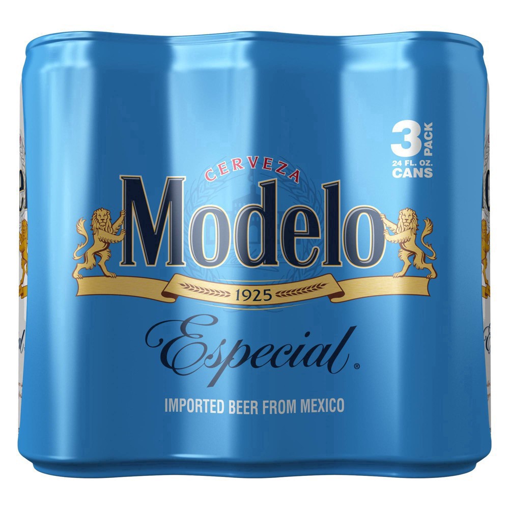 slide 2 of 23, Modelo Mexican Lager Import Beer, 3 pk 24 fl oz Cans, 4.4% ABV, 72 fl oz