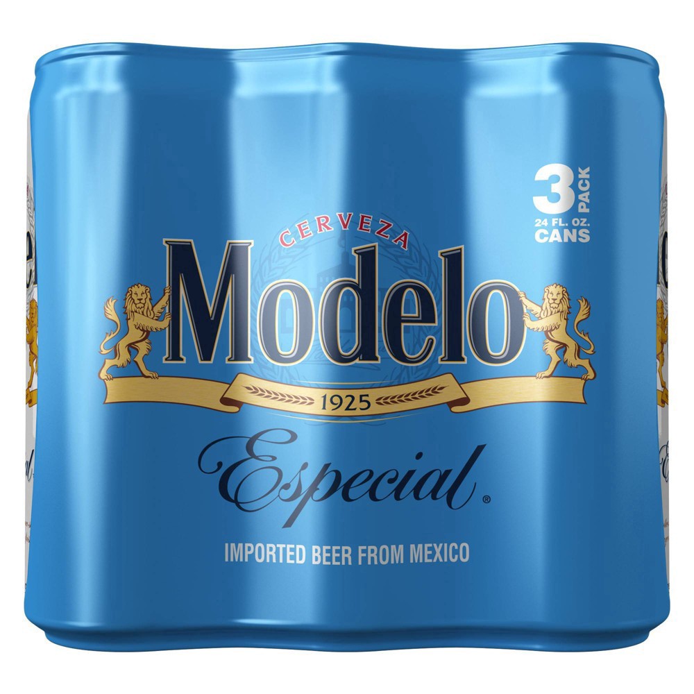 slide 6 of 23, Modelo Mexican Lager Import Beer, 3 pk 24 fl oz Cans, 4.4% ABV, 72 fl oz