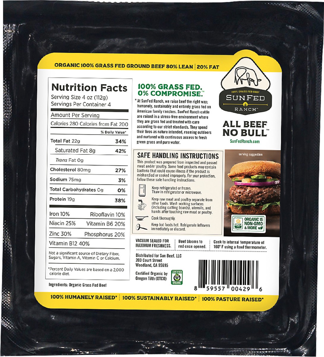 slide 6 of 6, SunFed Ranch Ground Beef, 16 oz