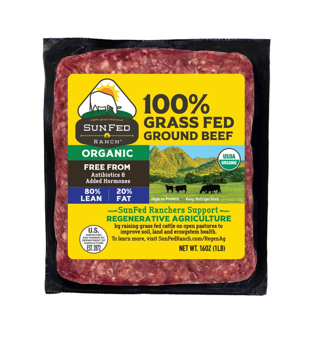 slide 4 of 6, SunFed Ranch Ground Beef, 16 oz