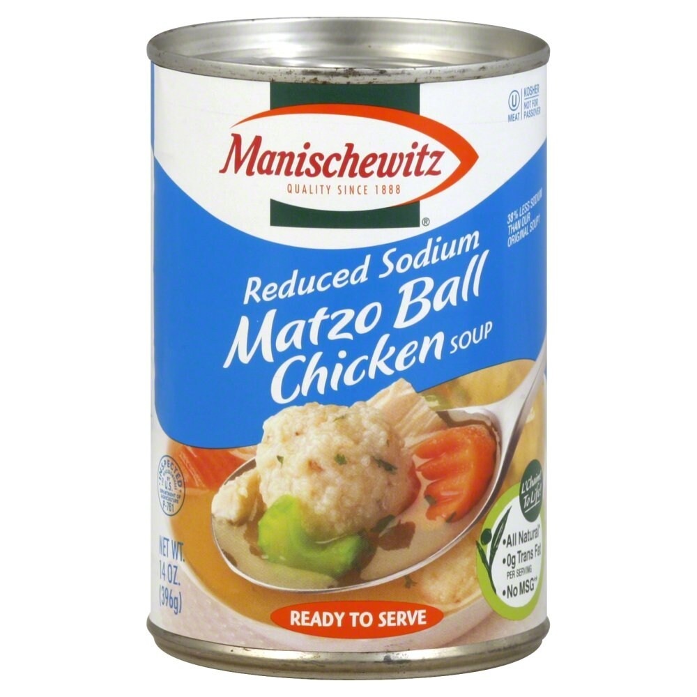 slide 1 of 1, Manischewitz Matzo Ball Chicken Soup Reduced Sodium, 14 oz