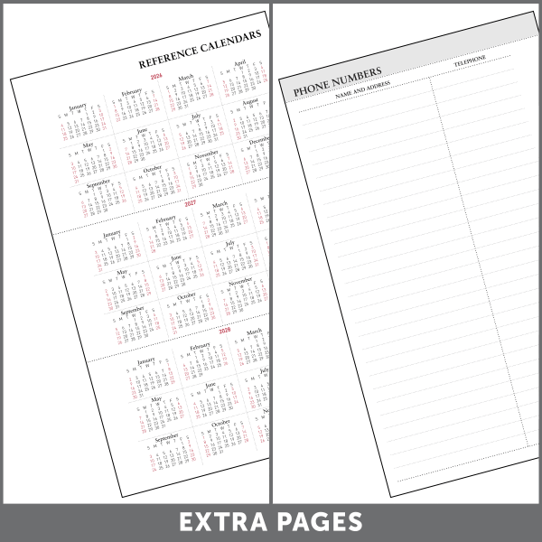 slide 5 of 5, Office Depot Brand Daily Planner, 5"" x 8"", Black, January 2026 to December 2026, OD00010026, 1 ct