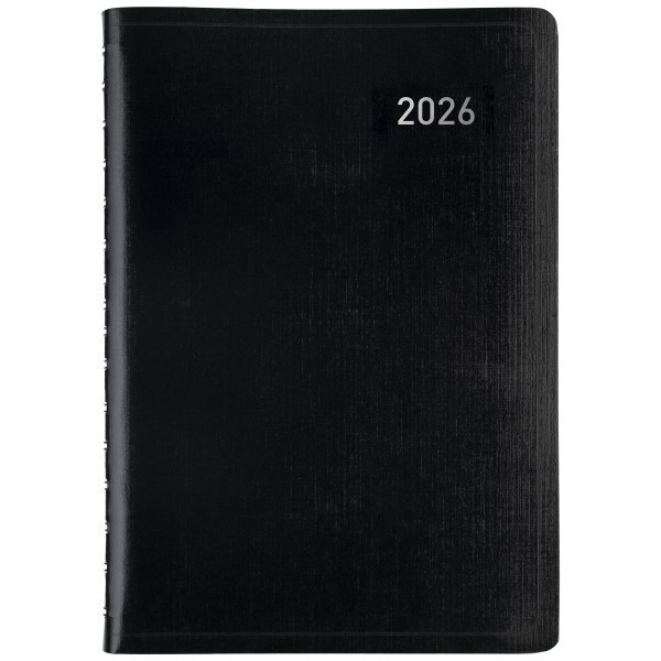 slide 1 of 5, Office Depot Brand Daily Planner, 5"" x 8"", Black, January 2026 to December 2026, OD00010026, 1 ct