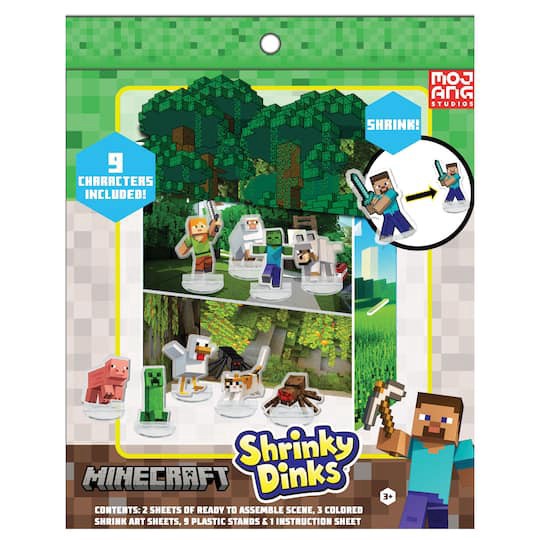 slide 1 of 1, Minecraft Shrinky Dinks Set, 8.5 in x 1 in