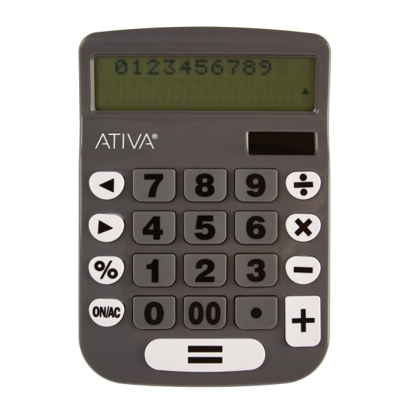 slide 1 of 1, Ativa Trackback 2-Line Calculator, Multicolor, Dd-2361, 1 ct