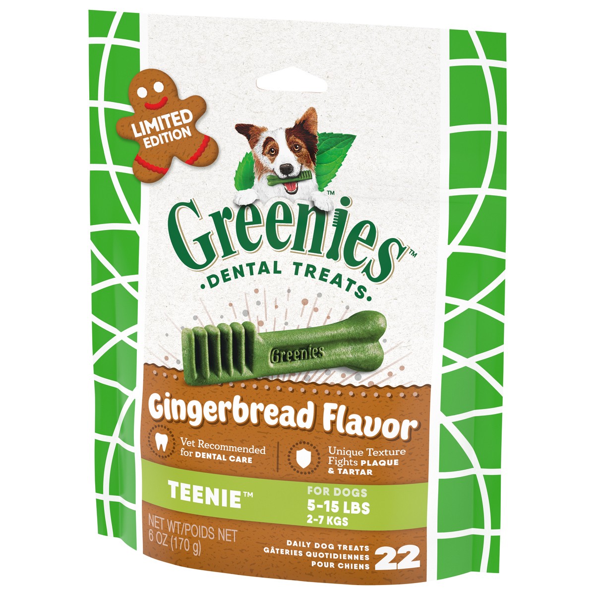 slide 14 of 15, Greenies Teenie Dental Gingerbread Flavor Dog Treats 22 ea, 6 Oz