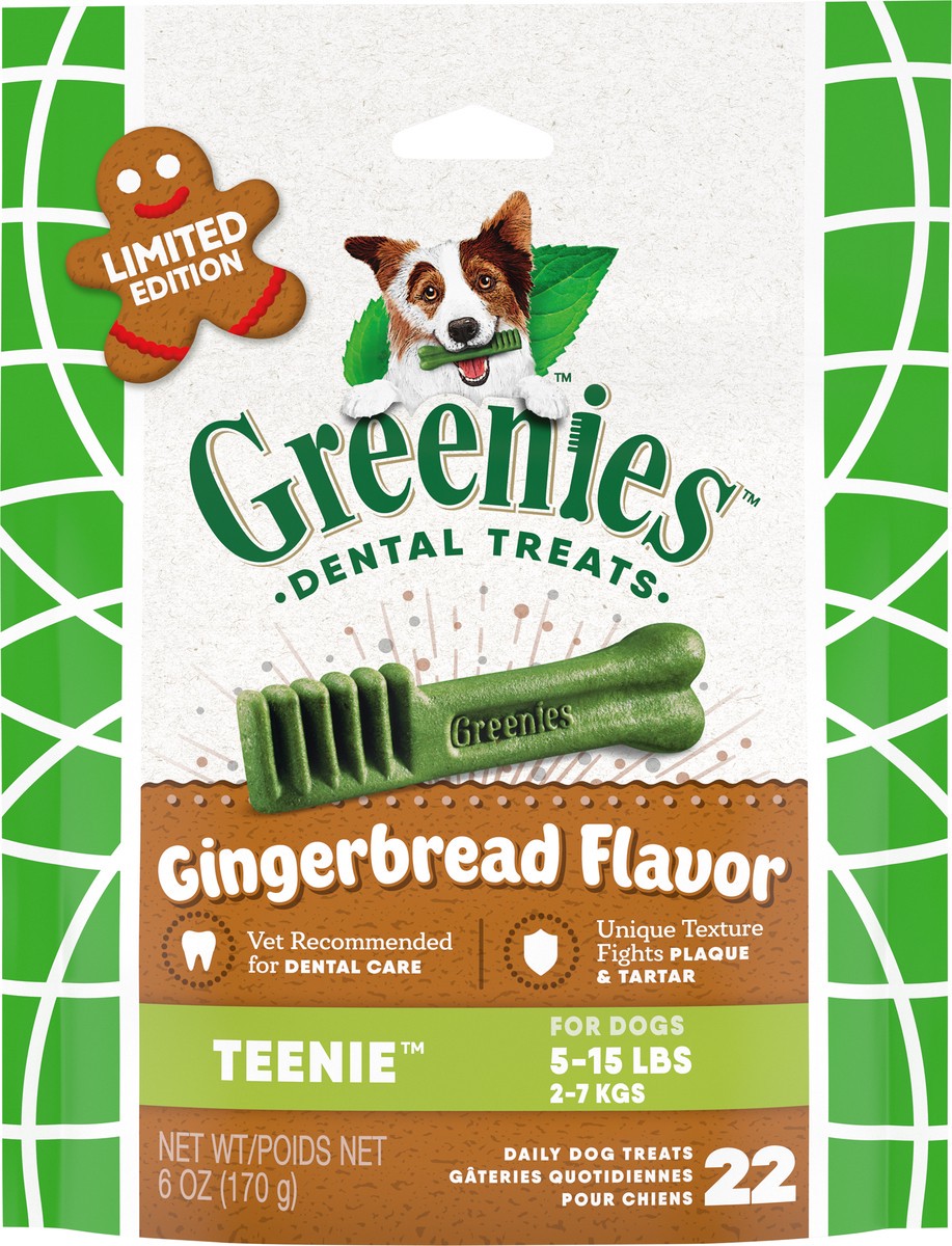 slide 11 of 15, Greenies Teenie Dental Gingerbread Flavor Dog Treats 22 ea, 6 Oz