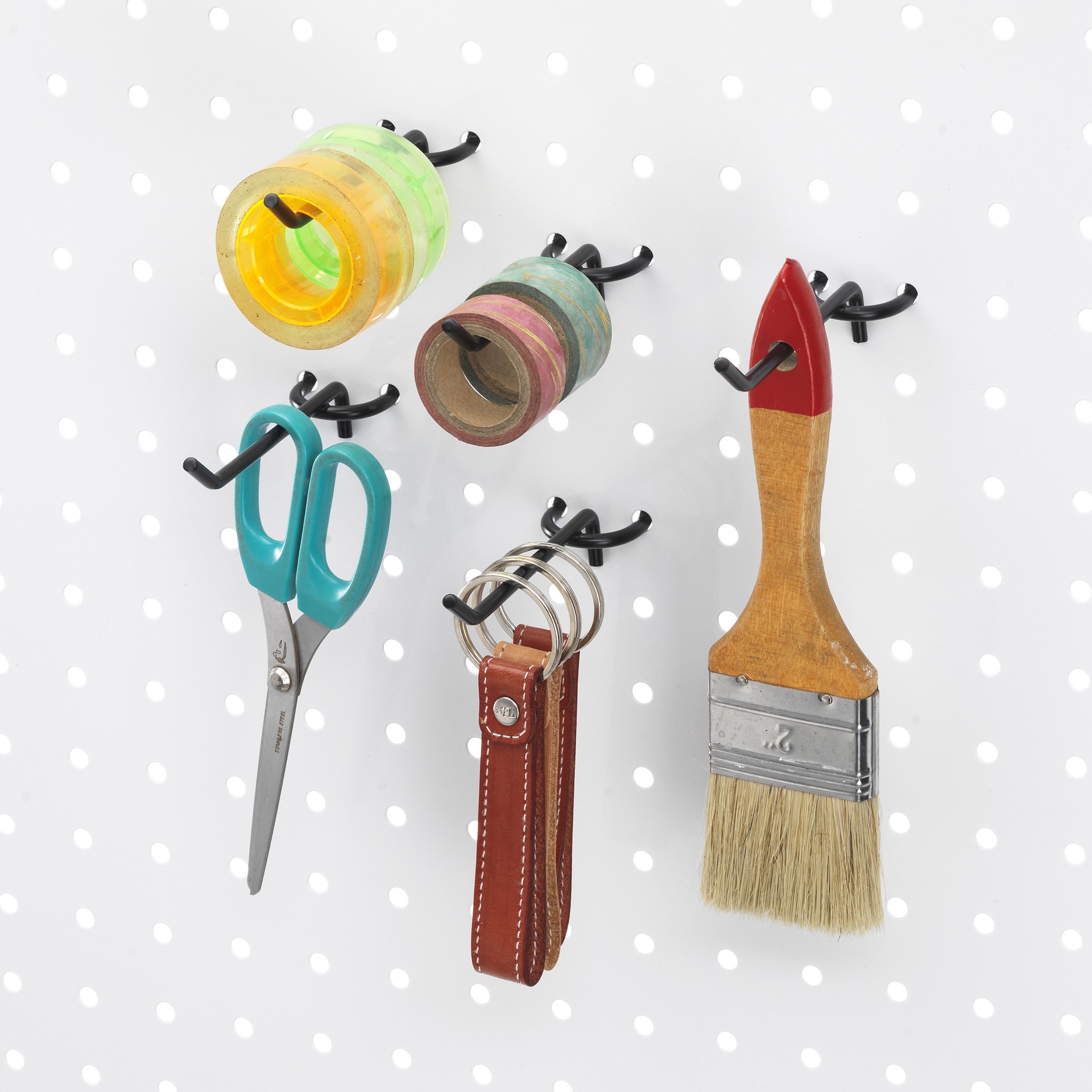 slide 2 of 4, Black Pegboard Hooks By Simply Tidy, 5ct., 5 ct