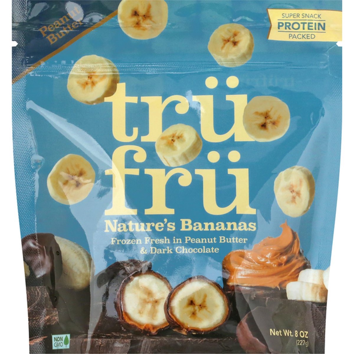slide 1 of 1, Tru Fru Nature's Bananas, Peanut Butter, 8 oz