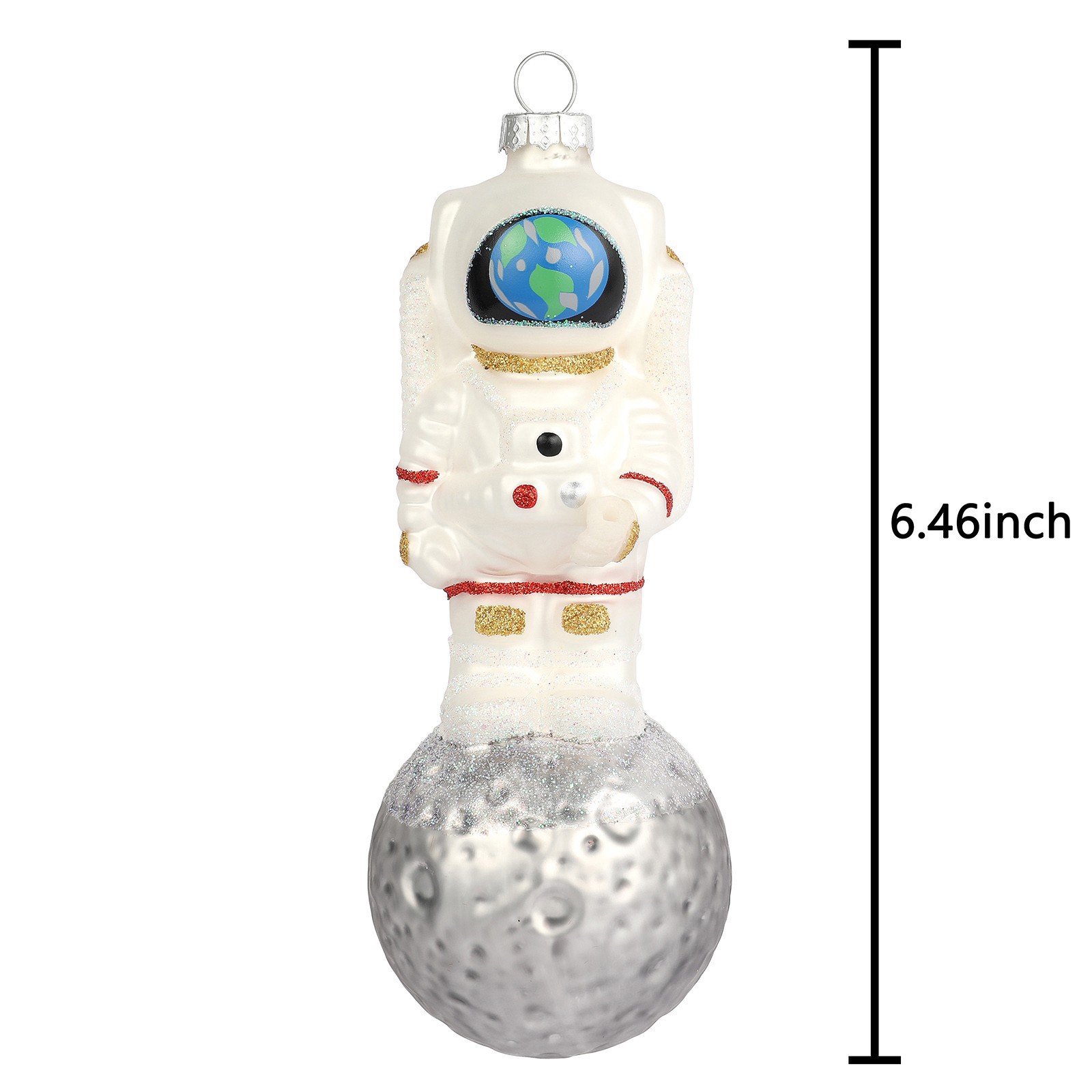 slide 2 of 3, 6.5" Astronaut On The Moon Glass Ornament By Ashland, 6.5 in