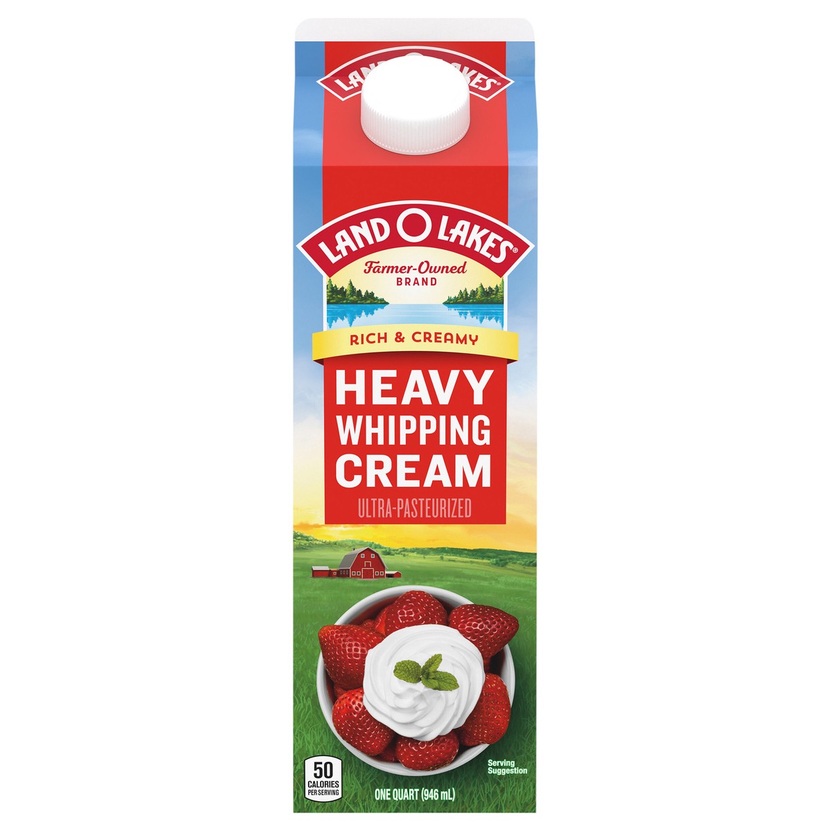 slide 1 of 5, Land O'Lakes Heavy Whipping Cream, 32 pack, 1 qt