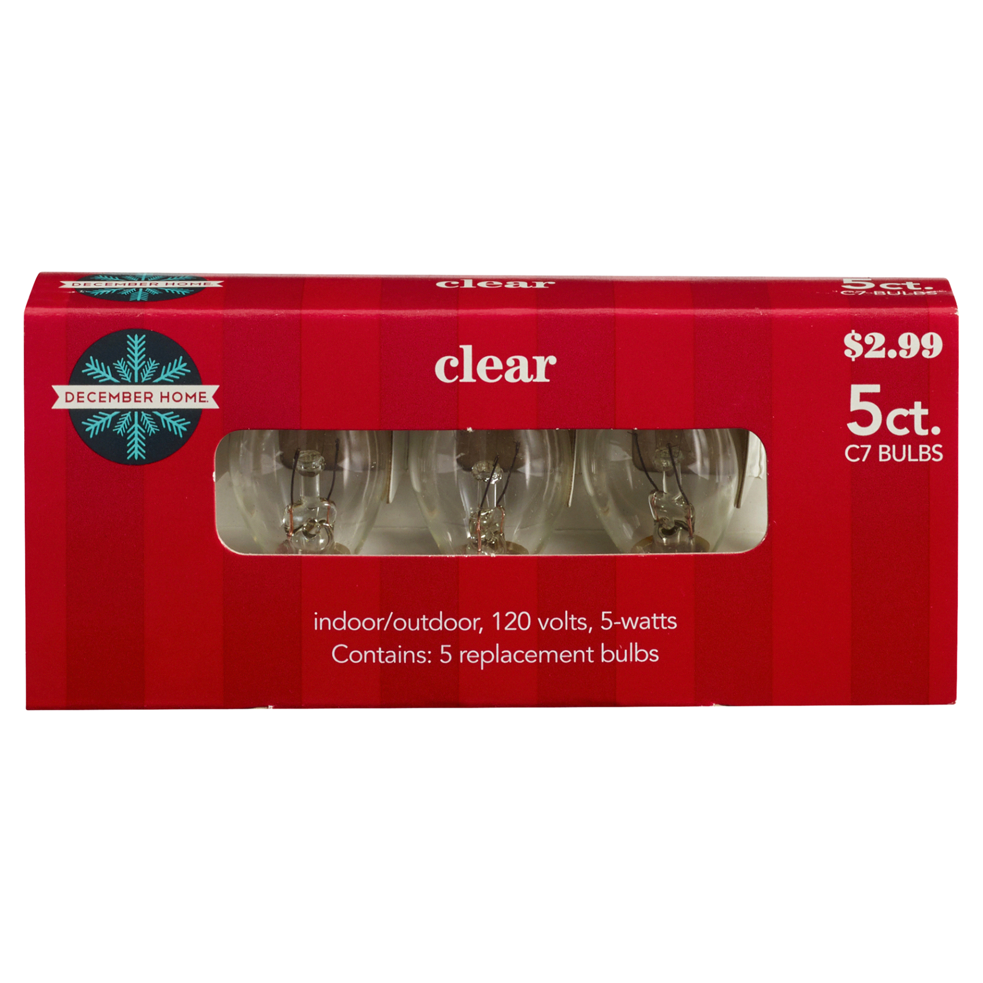 slide 1 of 5, C7 5W Replacement Bulbs Clear, 5 ct