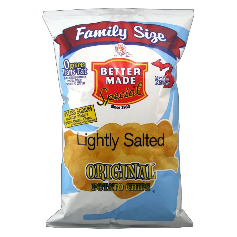 slide 1 of 1, Better Made Family Size Lightly Salted Chip, 10 oz