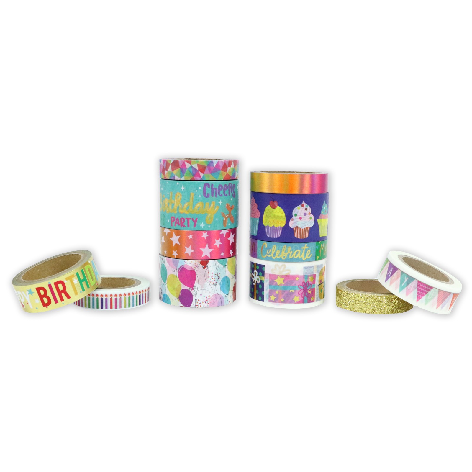 slide 2 of 3, Happy Birthday Crafting Tape Set By Recollections, 1 glitter tape