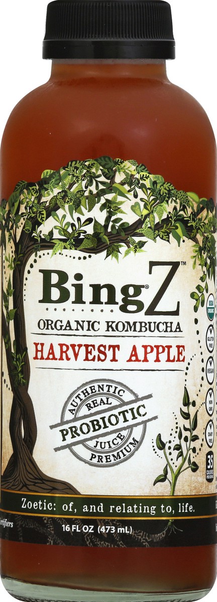 slide 1 of 6, Bing Organic Kombucha Harvst Apple - 16 fl oz, 16 fl oz