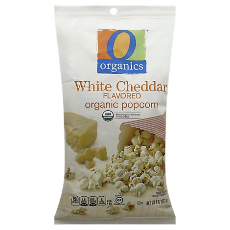 slide 1 of 1, O Organics Organic Popcorn White Cheddar, 4 oz