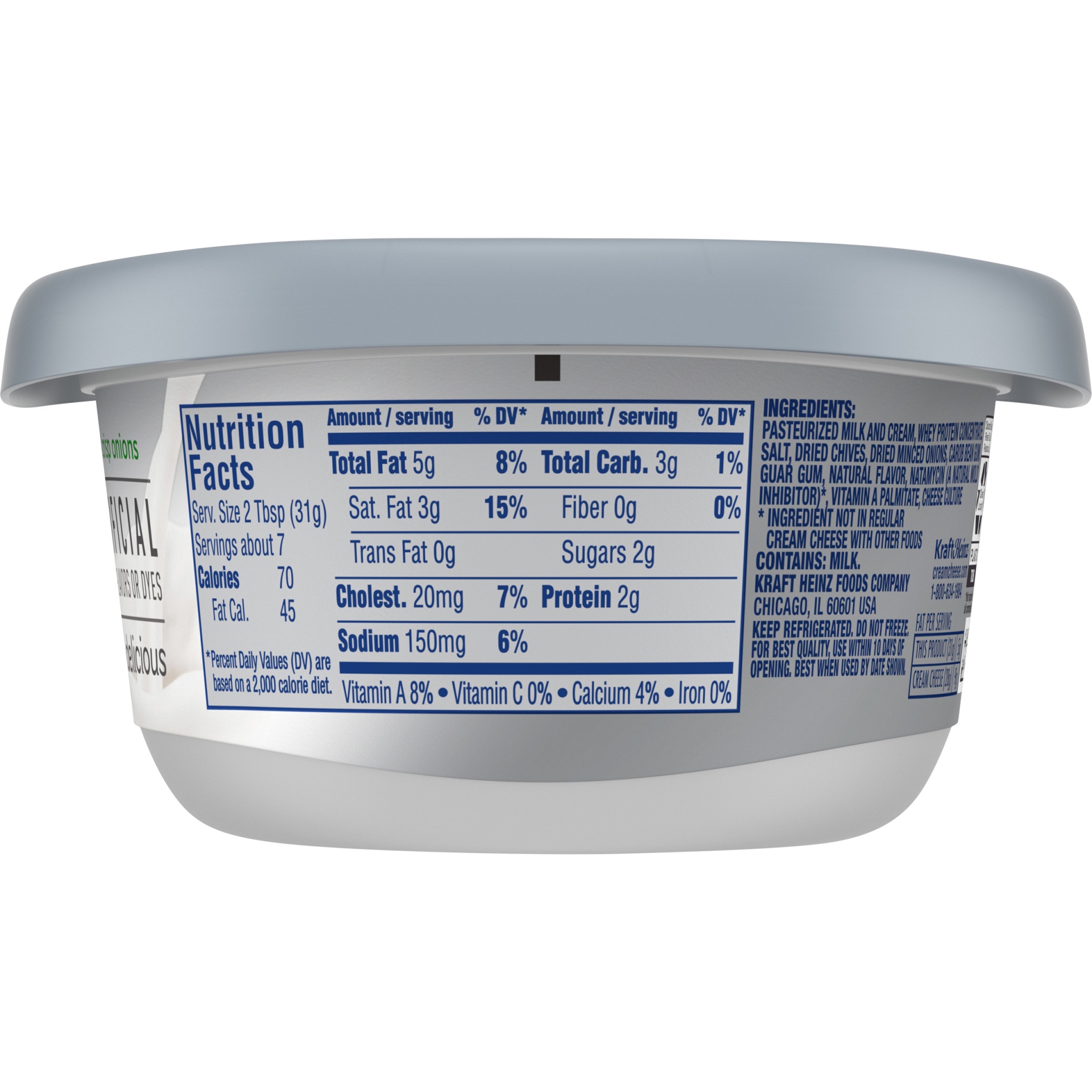 slide 2 of 8, Philadelphia Chive and Onion Reduced Fat Cream Cheese Spread, 7.5 oz