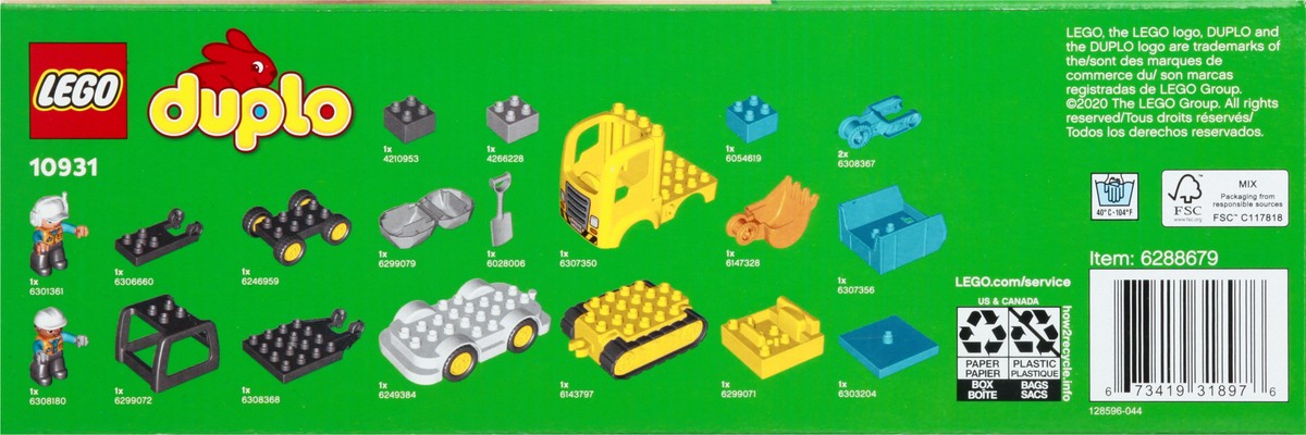 slide 4 of 9, Lego Duplo Truck & Tracked Excavator Playset, 1 ct