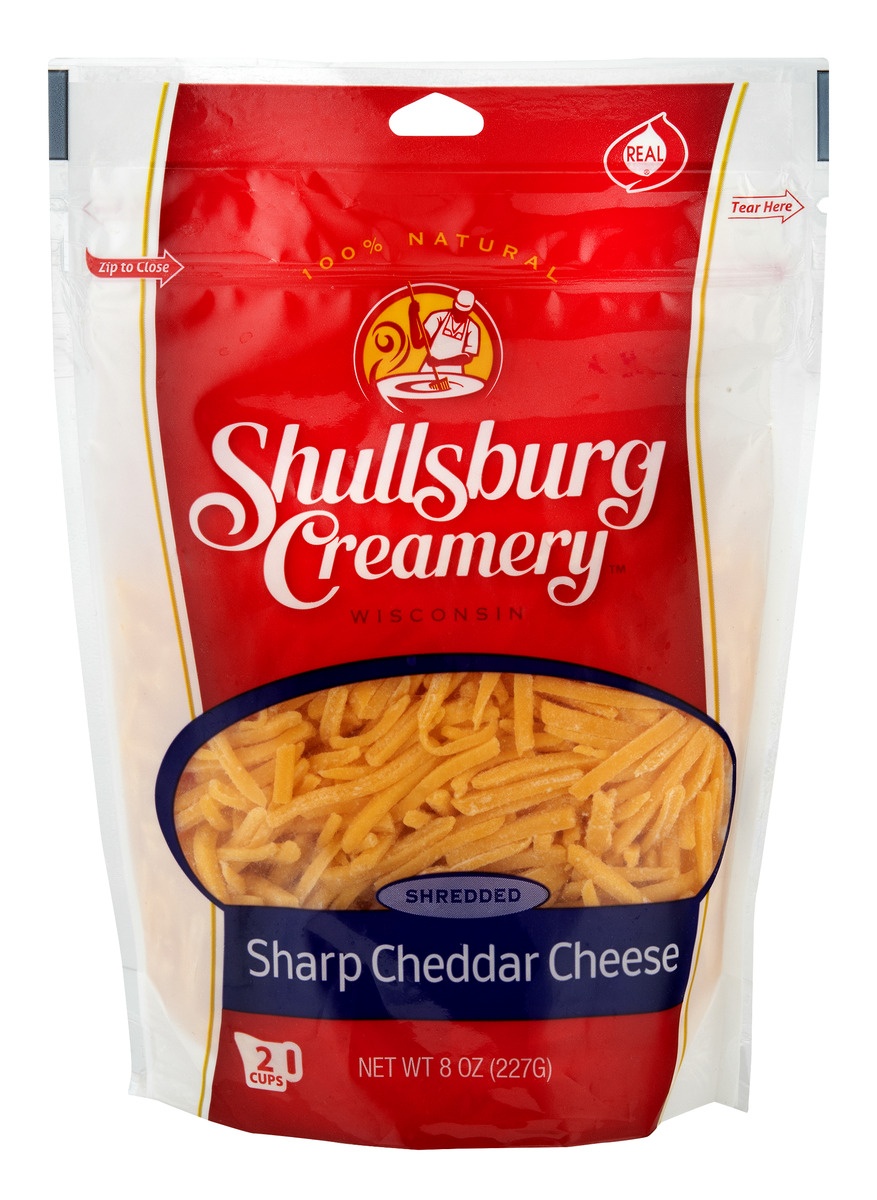 slide 1 of 1, Shullsburg Creamery Shredded Sharp Cheddar Cheese, 8 oz