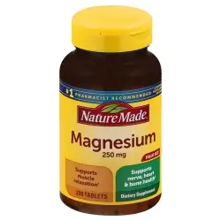 Nature Made Magnesium Oxide 250mg Muscle, Nerve, Bone & Heart Support Supplement Tablets - 200ct