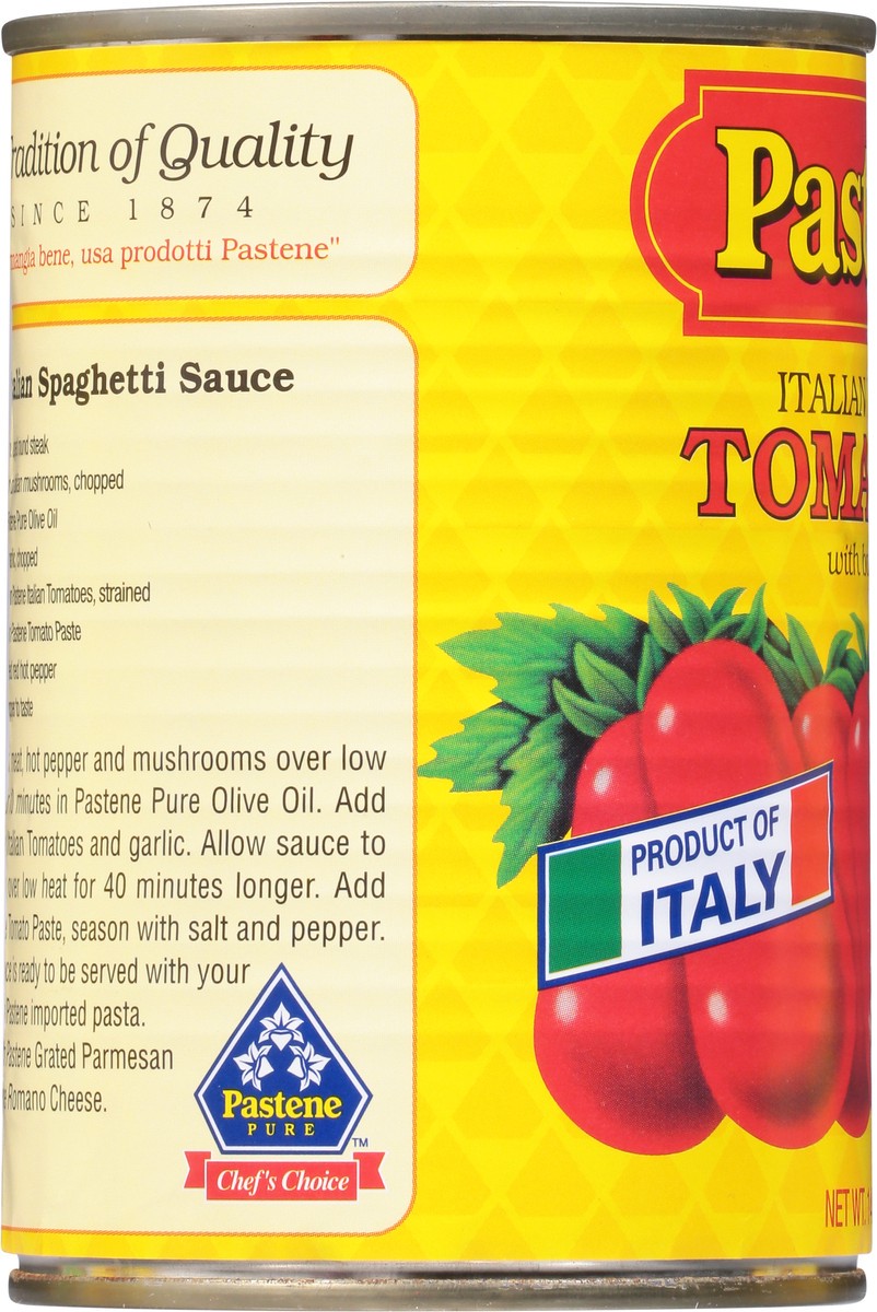 slide 4 of 9, Pastene Italian Peeled Tomatoes with Basil Leaf 14 oz, 14 oz