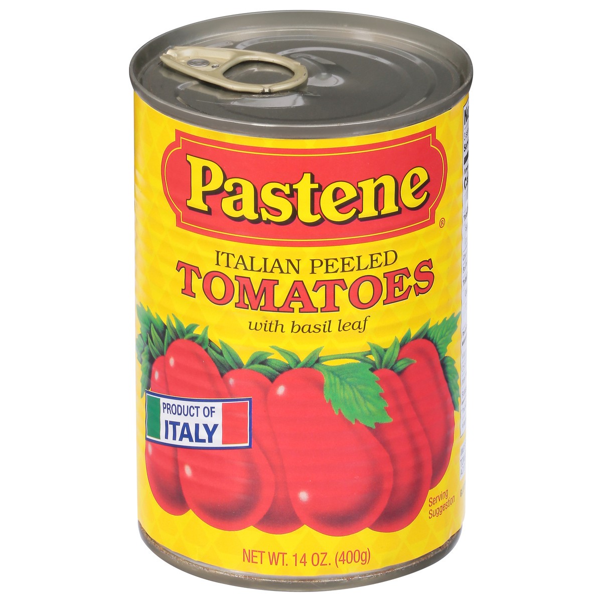 slide 1 of 9, Pastene Italian Peeled Tomatoes with Basil Leaf 14 oz, 14 oz