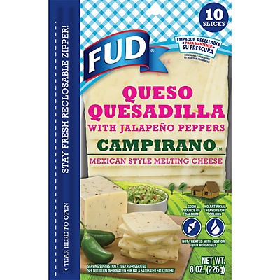 slide 1 of 1, FUD Queso Quesadilla with Jalapeno Pepper Melting Cheese, 8 oz