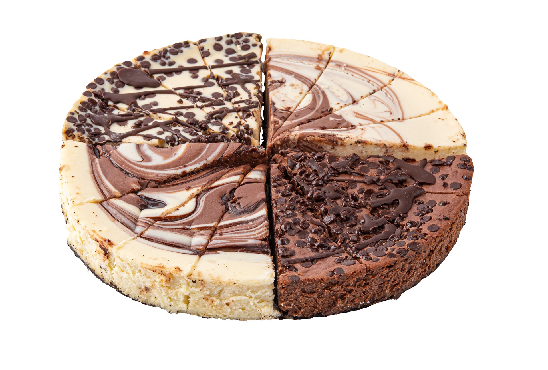 slide 1 of 1, Jon Donaire 9In Chocolate Variety Cheesecake 16-Slice Creamstyle, 1.13 kg