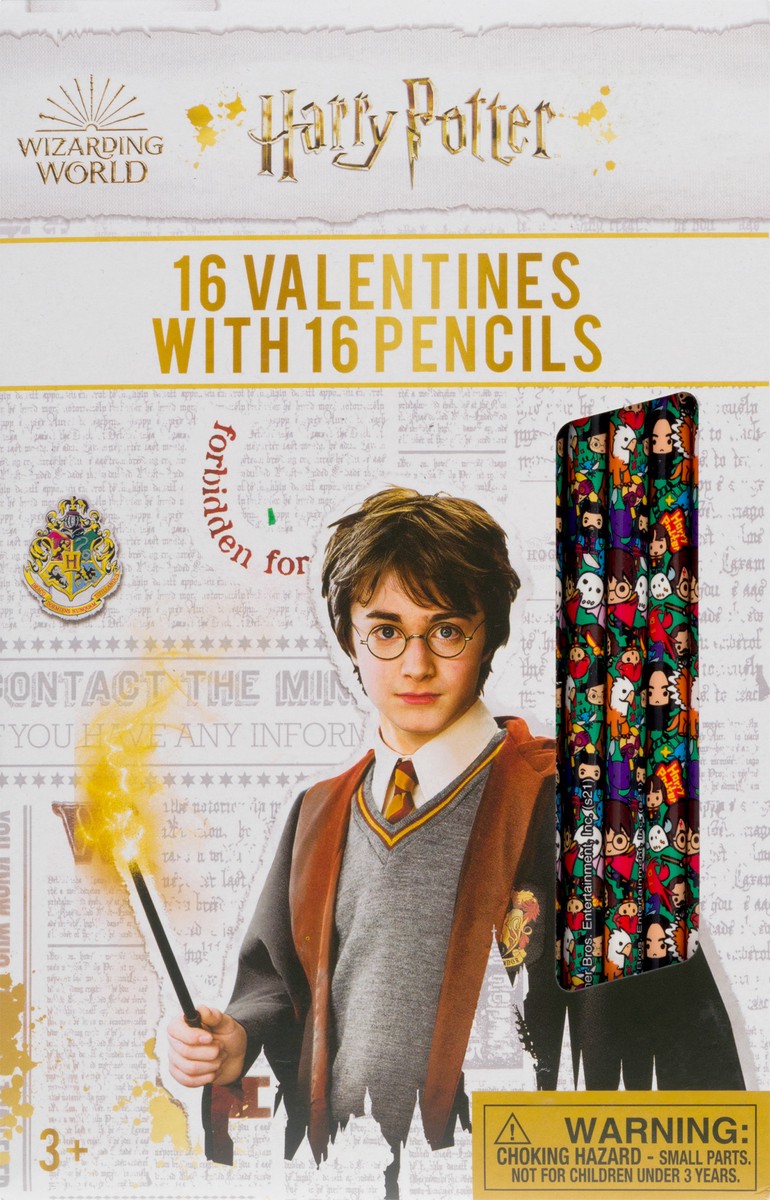 slide 2 of 10, Paper Magic Harry Potter Valentine Cards with Pencils, 16 ct