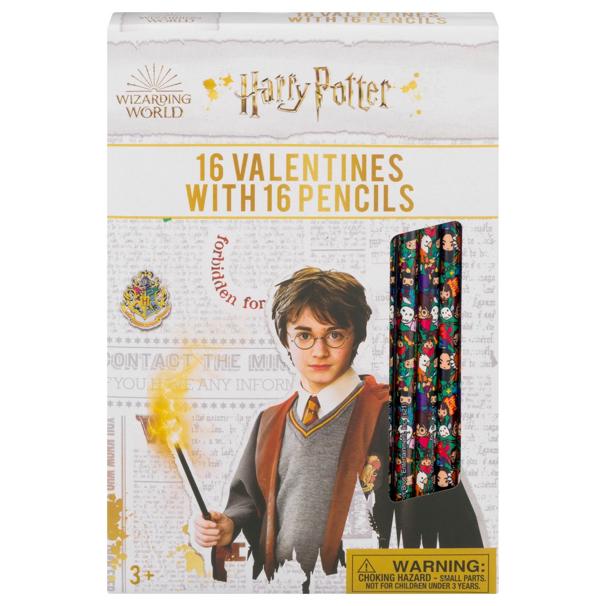 slide 1 of 10, Paper Magic Harry Potter Valentine Cards with Pencils, 16 ct