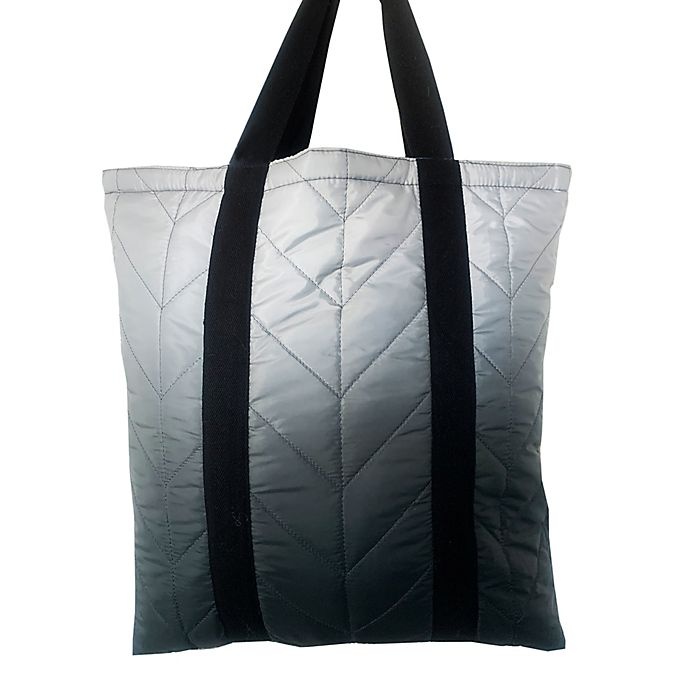 slide 1 of 1, Wamsutta Puffer Tote - Grey/Blue, 18 in