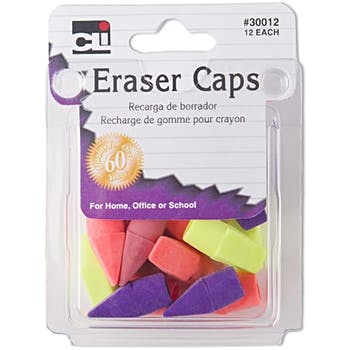 slide 1 of 1, CLI Color Eraser Caps, 12 ct