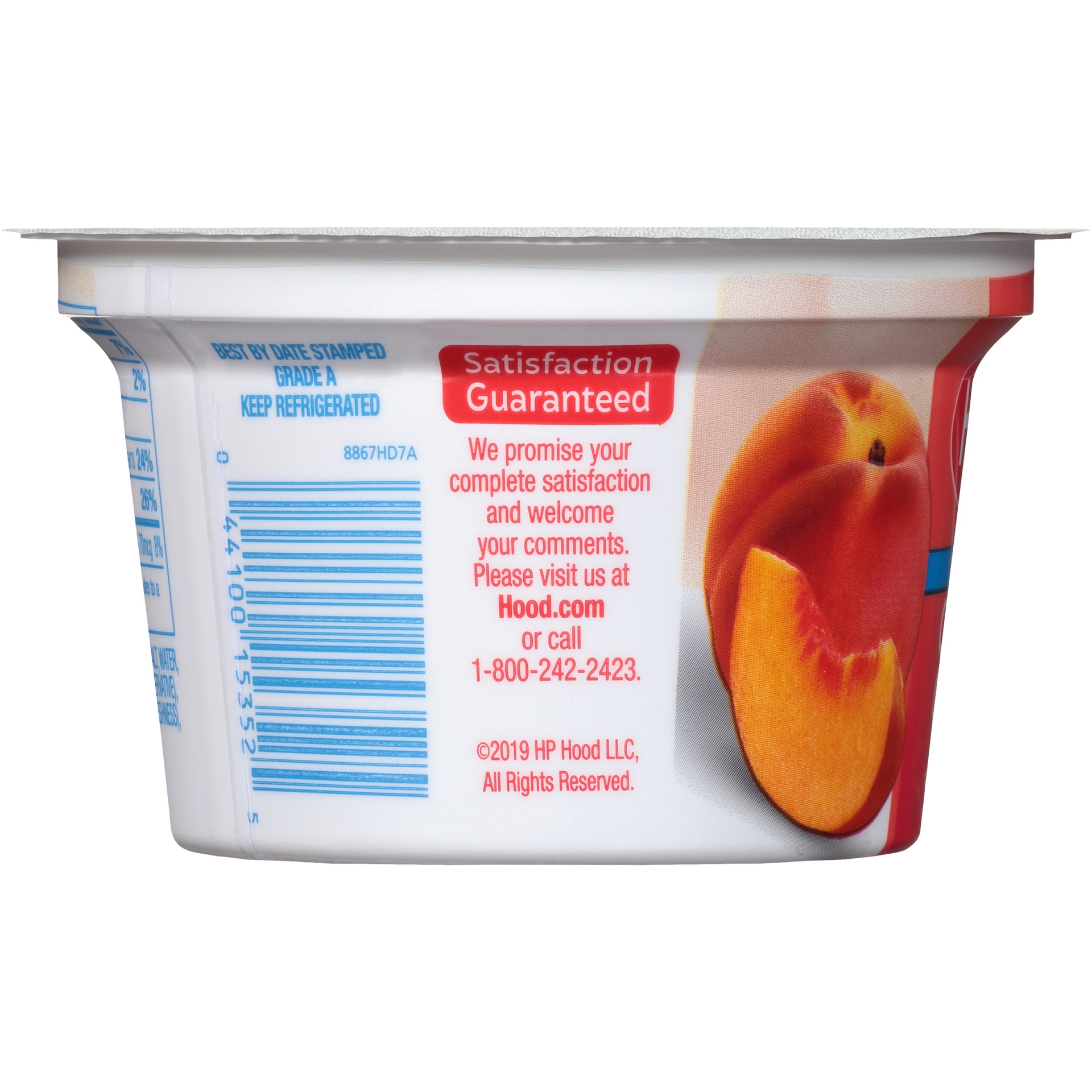 slide 2 of 7, Hood Low Fat Cottage Cheese with Peaches, Single Serve, 5.3 oz