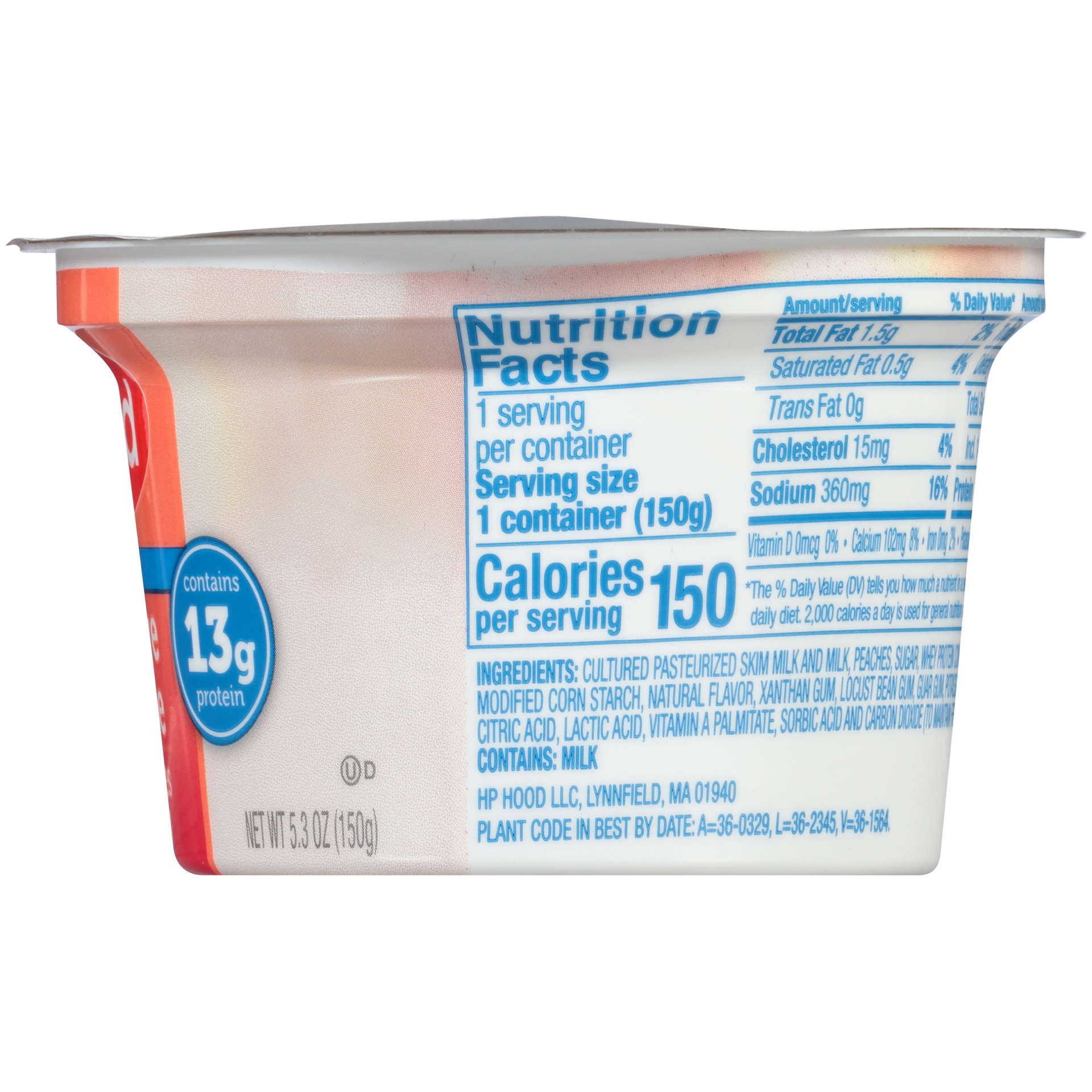 Hood Small Curd Lowfat Cottage Cheese With Peaches 5.3 oz | Shipt