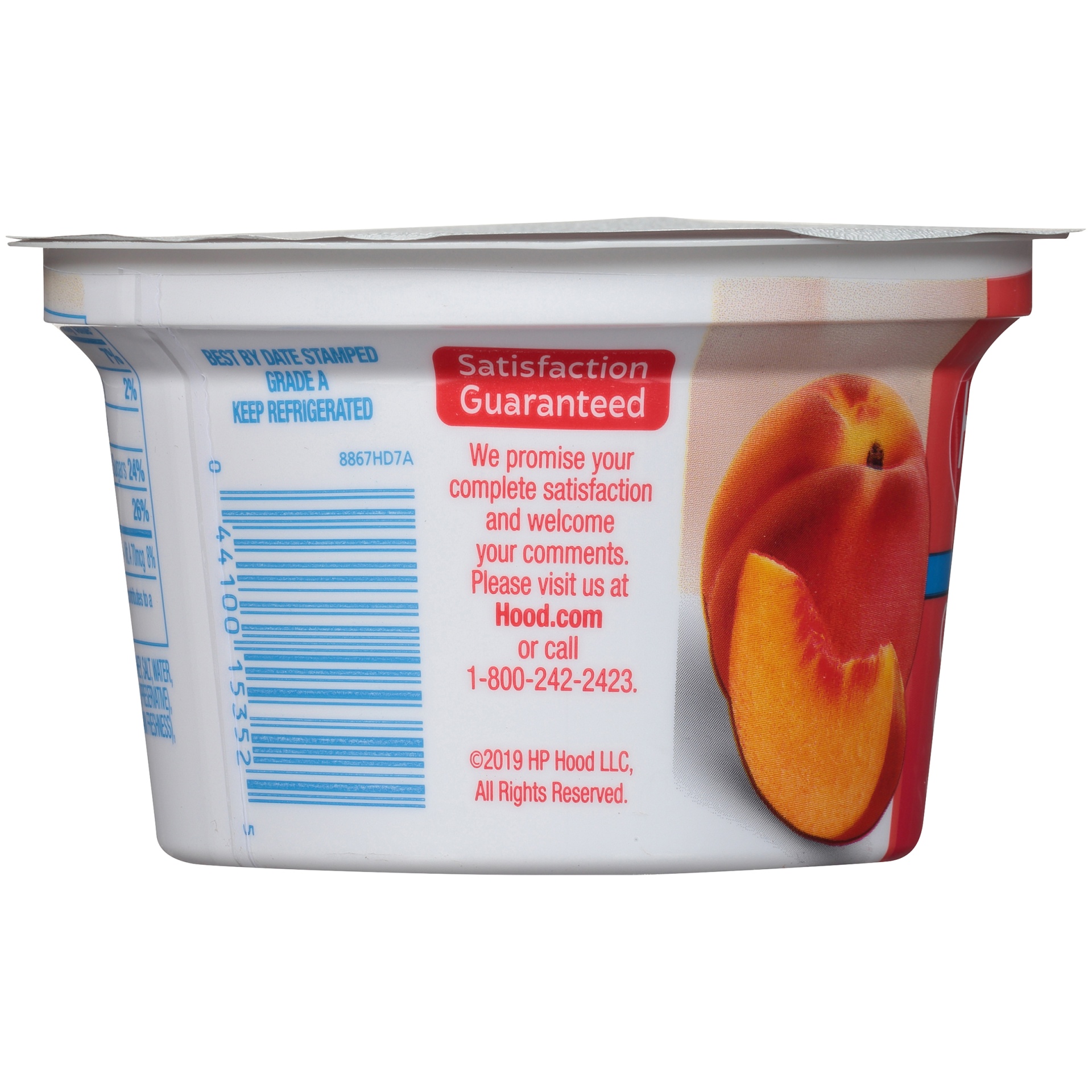 slide 4 of 7, Hood Low Fat Cottage Cheese with Peaches, Single Serve, 5.3 oz