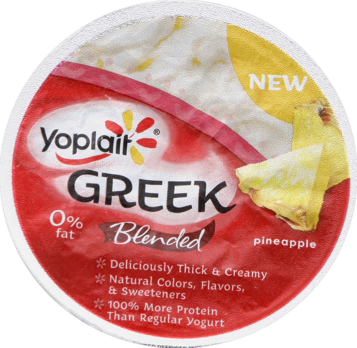 slide 2 of 3, Yoplait Greek Blended Yogurt, Fat Free, Pineapple, 5.3 oz