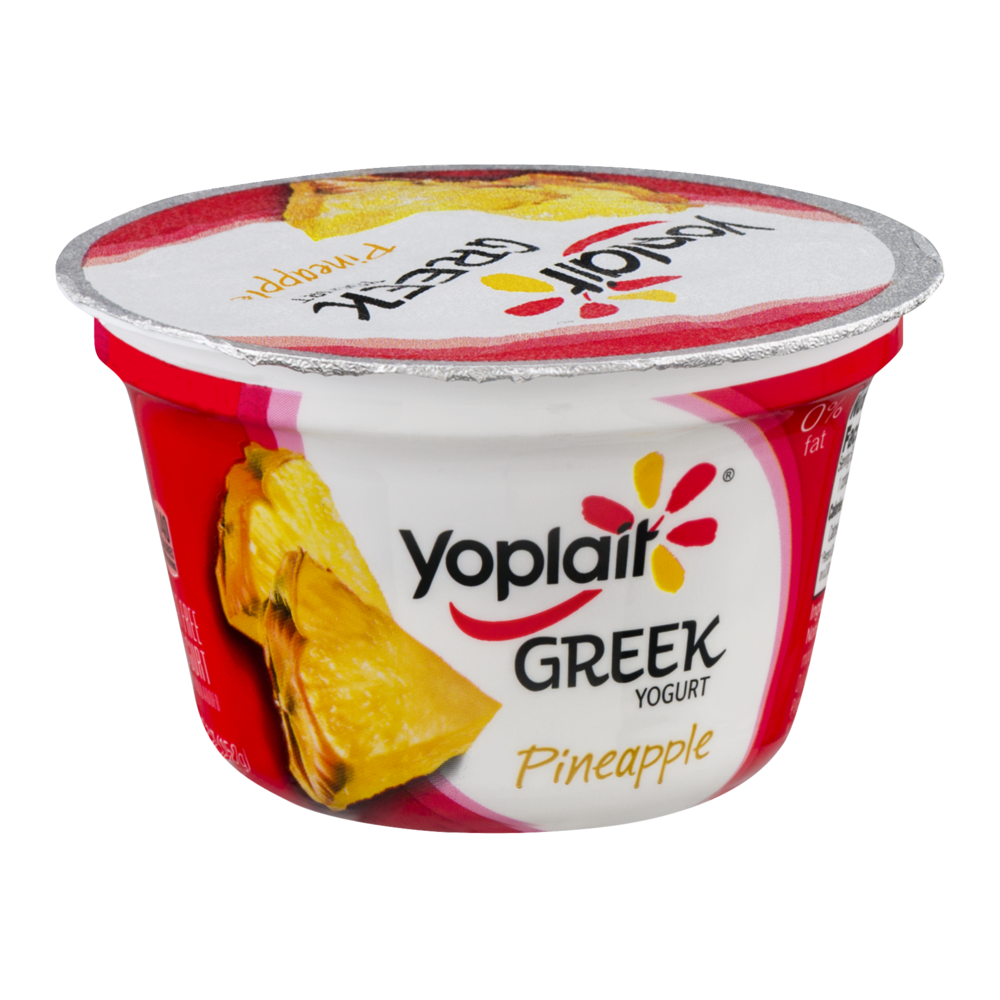 slide 1 of 3, Yoplait Greek Blended Yogurt, Fat Free, Pineapple, 5.3 oz