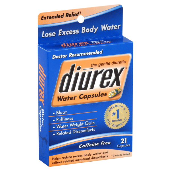 slide 1 of 1, Diurex Water Capsules, Extended Relief, 21 ct