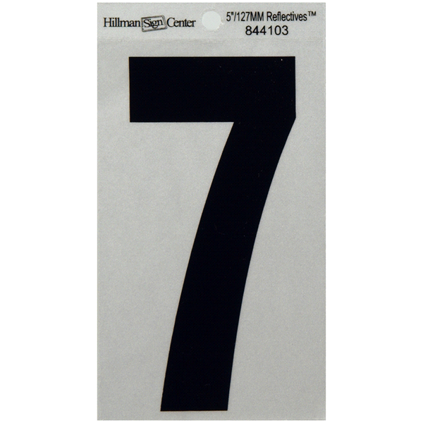 slide 1 of 1, Hillman Black and Silver Reflective Adhesive Number 7, 1 ct