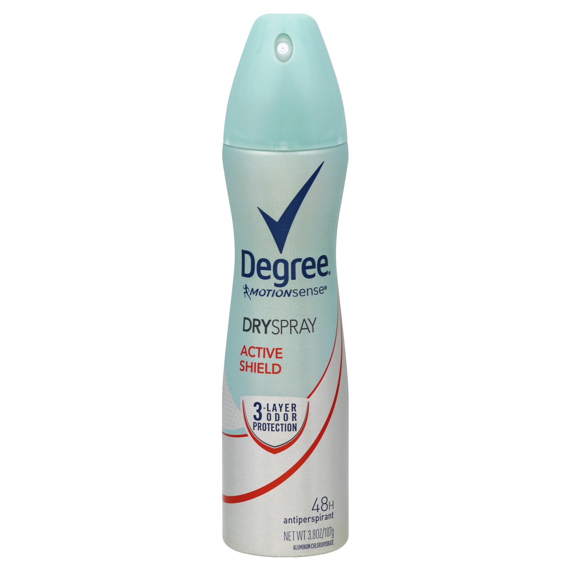 slide 1 of 4, Degree Motionsense Active Shield Dry Spray Antiperspirant and Deodorant, 3.8 oz
