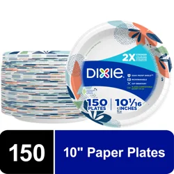 Dixie Paper Plate, 10 Inch Disposable Plates, 150 Count