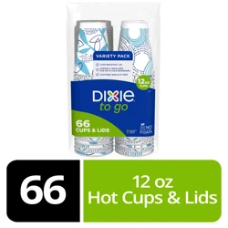 Dixie To Go 12 Oz Paper Cups And Lids, 66 Count