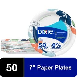 Dixie Compostable 7 Inch Paper Plates, 50 Count