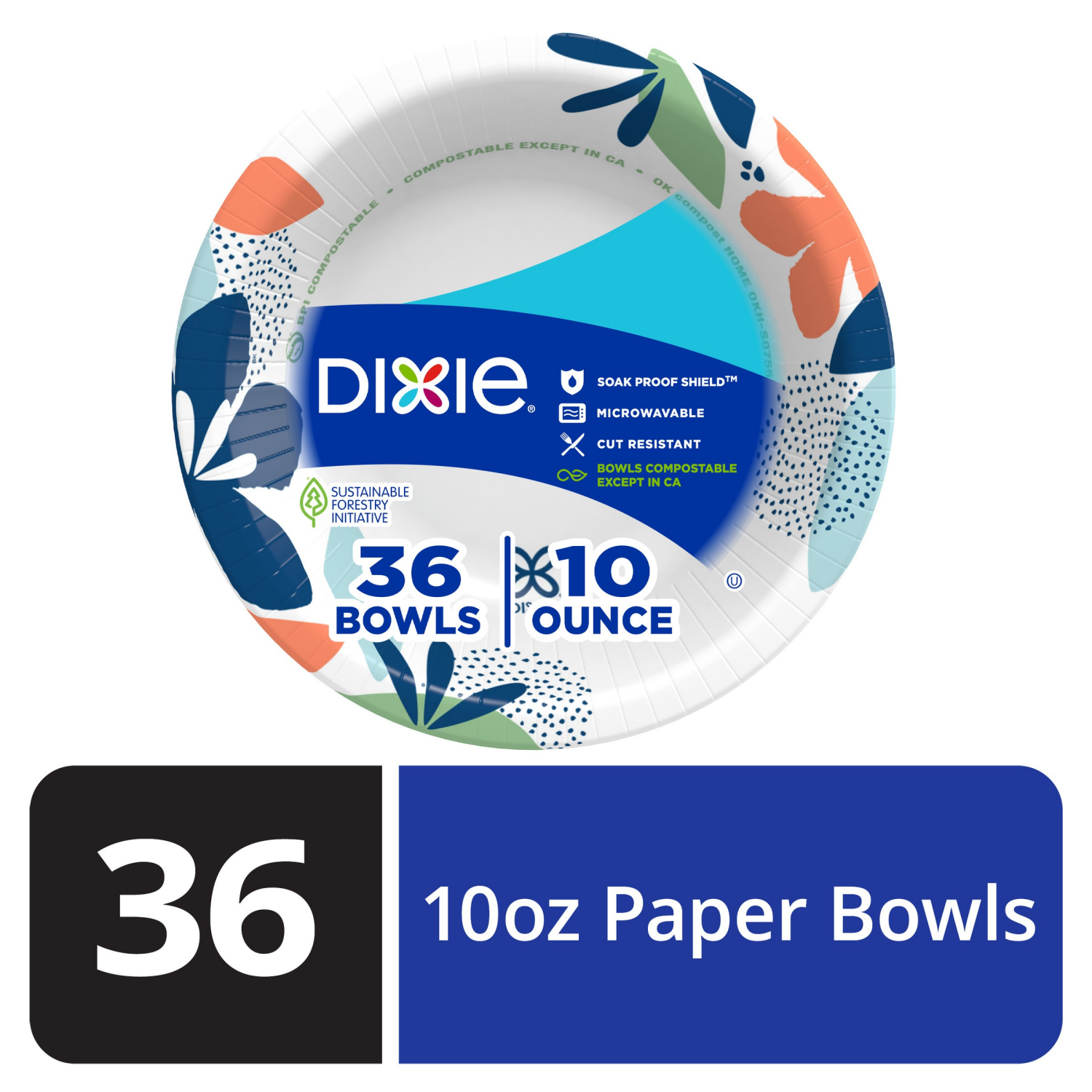 slide 1 of 5, Dixie 10 Ounce Bowls 36 ea, 36 ct