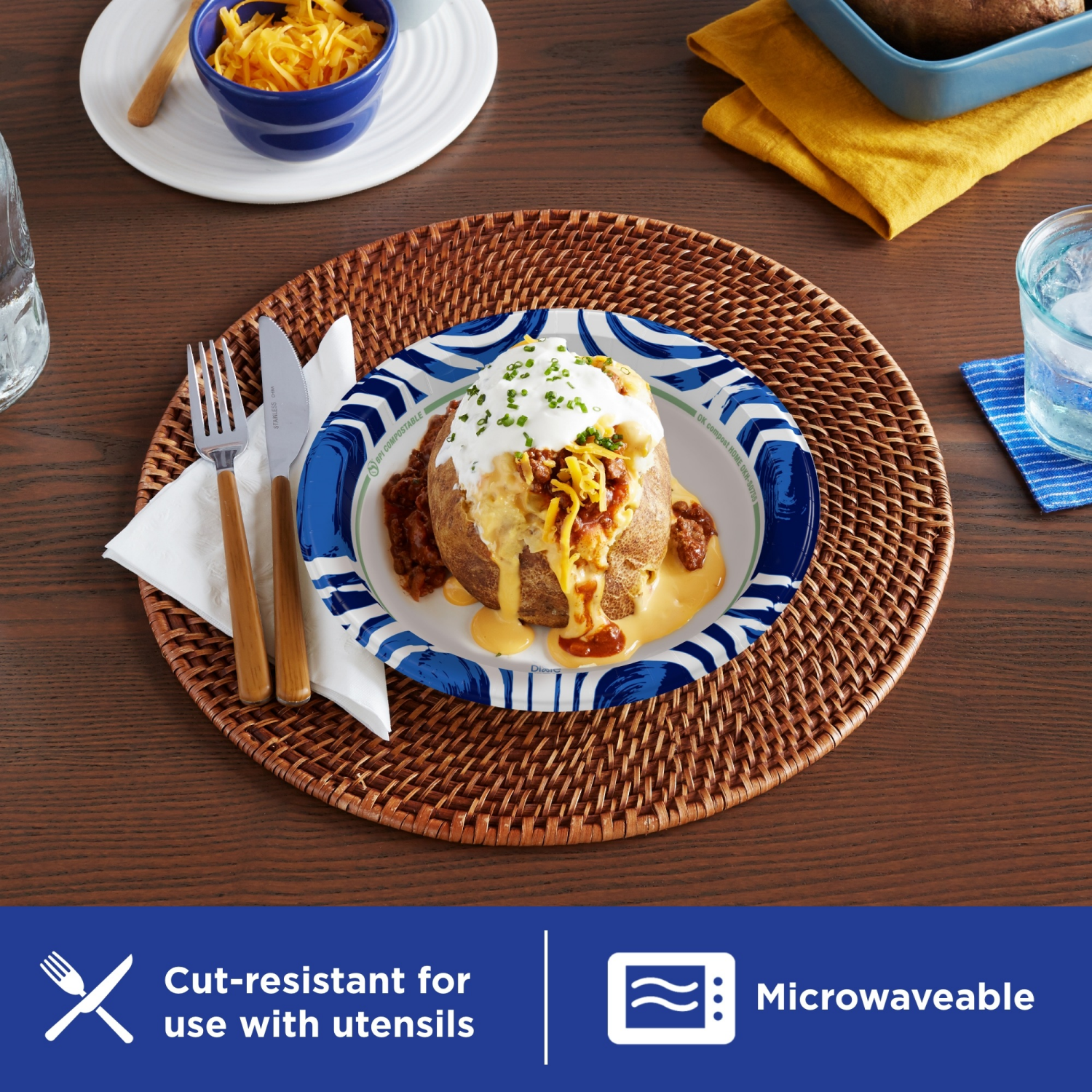 slide 4 of 8, Dixie Ultra Compostable 10 Inch Plates, 44 Count, 64 ct