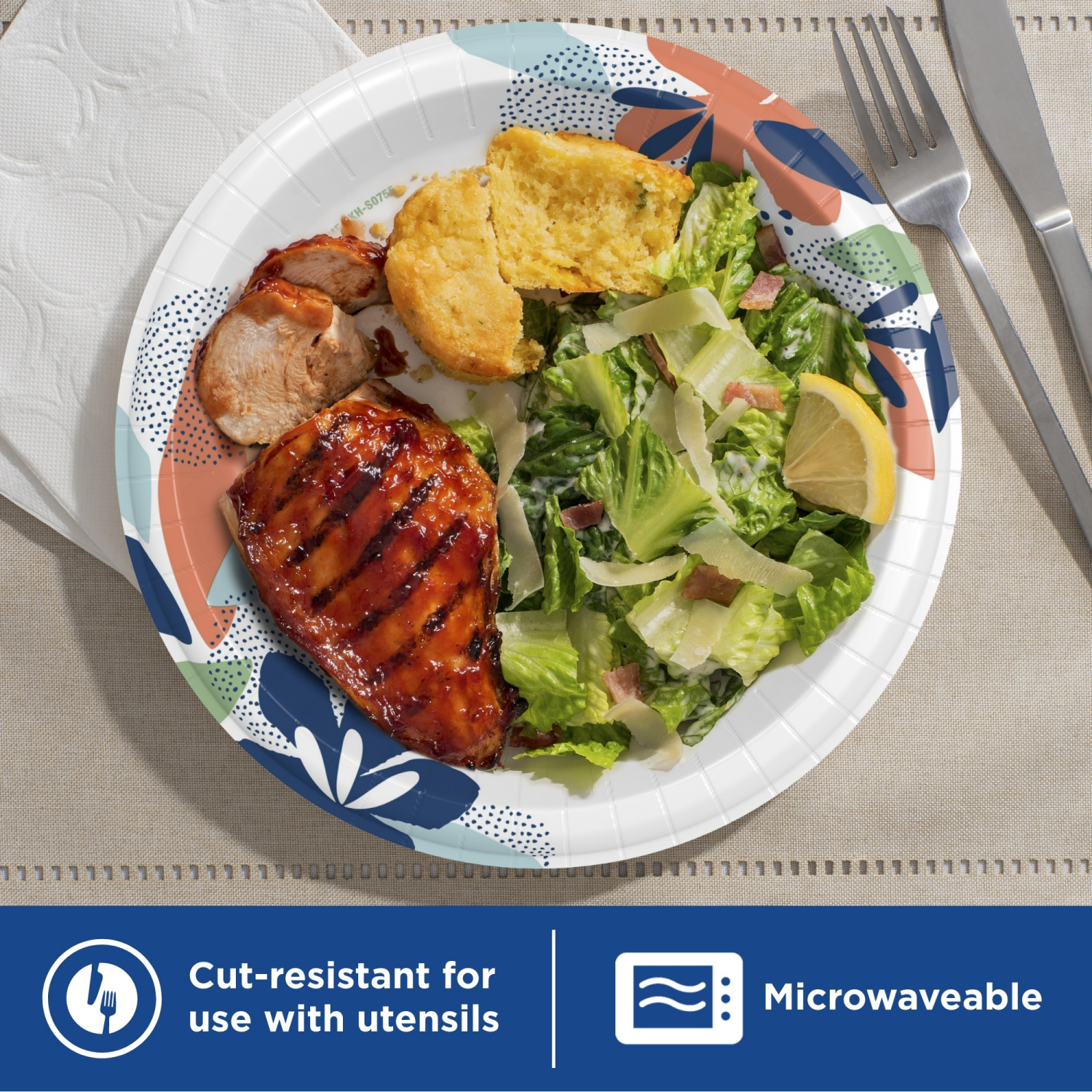 slide 4 of 8, Dixie Compostable 10 Inch Paper Plates, 54 Count, 54 ct