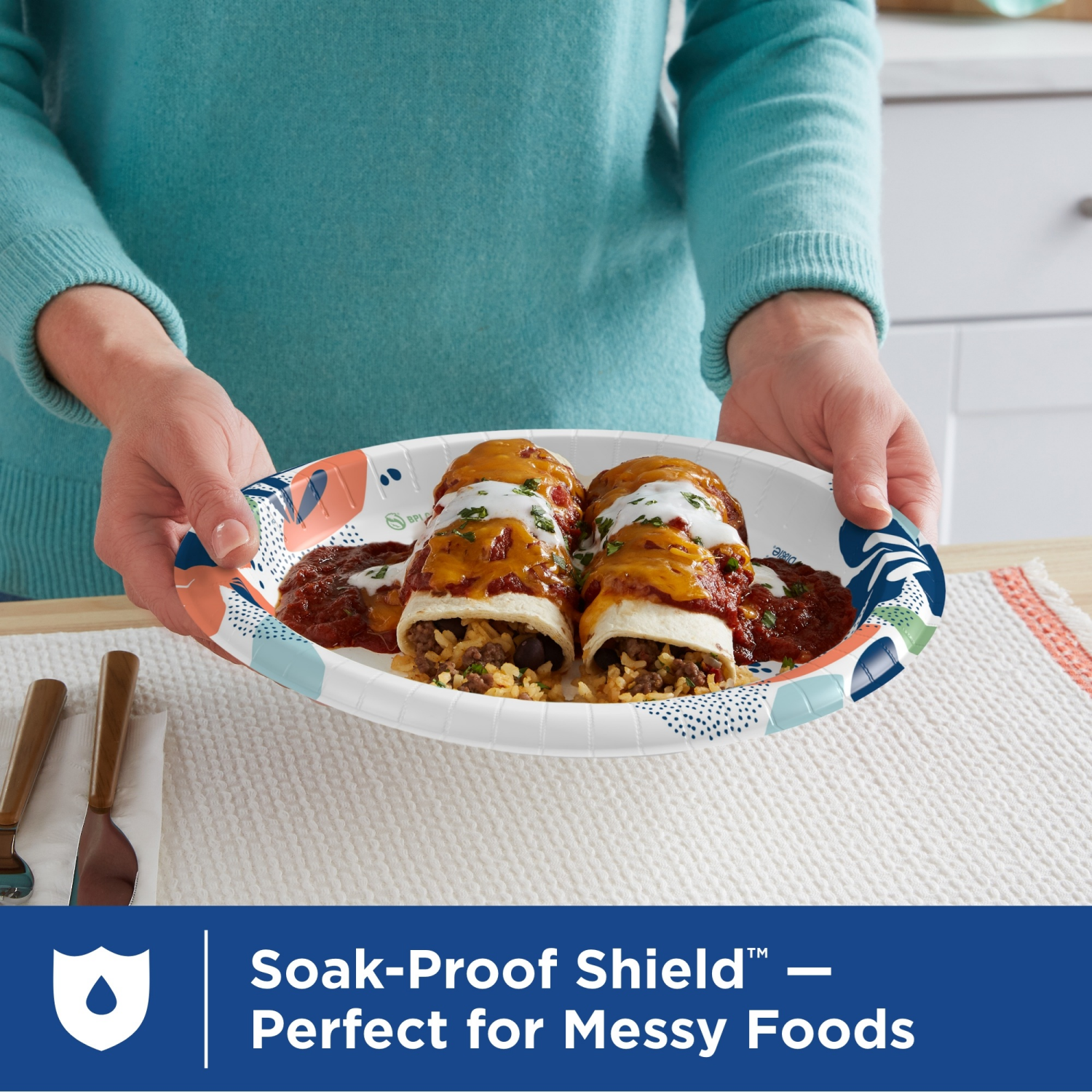 slide 7 of 8, Dixie Compostable 10 Inch Paper Plates, 54 Count, 54 ct