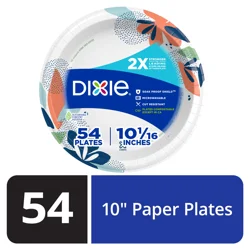 Dixie Compostable 10 Inch Paper Plates, 54 Count